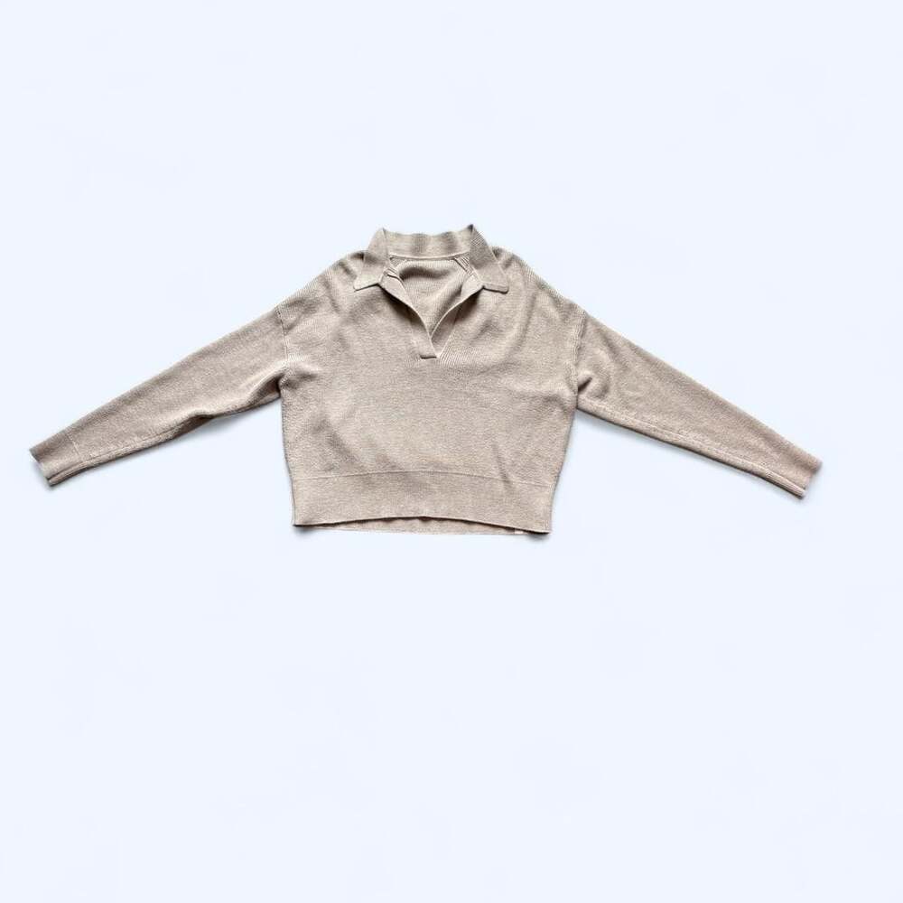 Lululemon Merino Wool Blend Collared Cropped Sweater XL